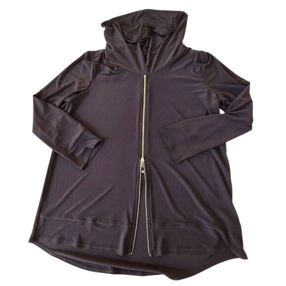 By JJ Womens Pull Over Black Wrinkle Free Cowl Neck Long Sleeve Top Large - Picture 3 of 11